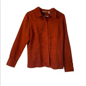 Chadwicks vintage womens button down long sleeve shirt size 14